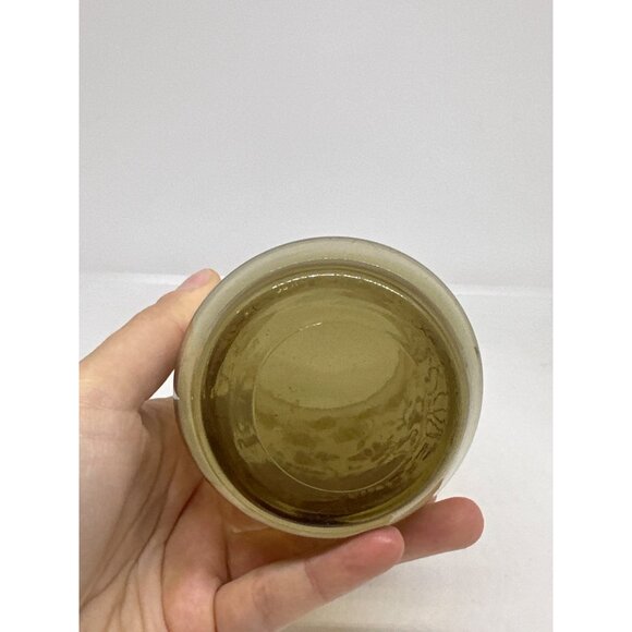 VTG 1970 Smoked Amber Floral Tumbler | MCM Flower Print Glass 6" Retro Drinkware - Picture 5 of 6